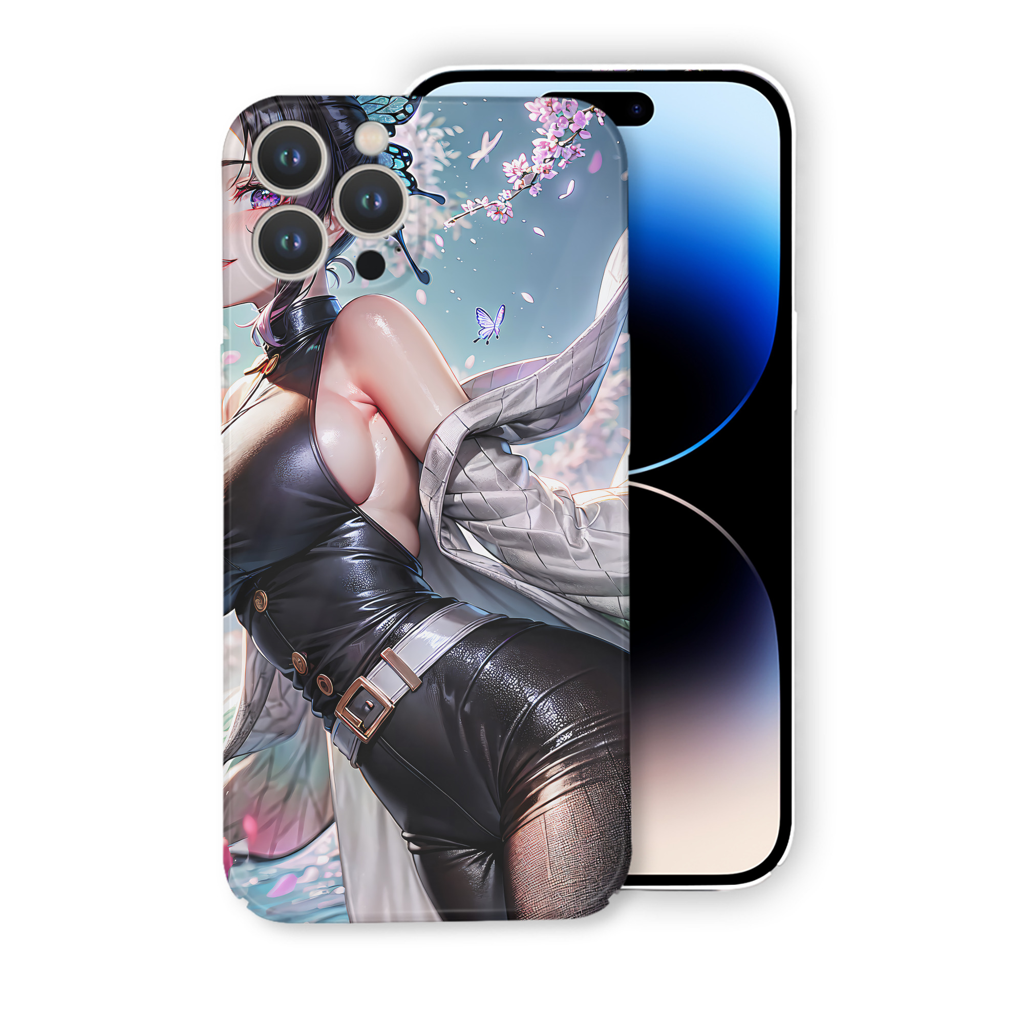 （画像用） 鬼滅の刃（きめつのやいば）蟲柱-胡蝶 しのぶ／こちょう しのぶ Kochou Shinobu 【iPhone 14シリーズ対応】ハードケース